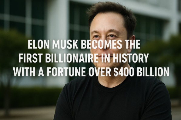 Elon Musk Becomes the First Billionaire in History with a Fortune Over $400 Billion